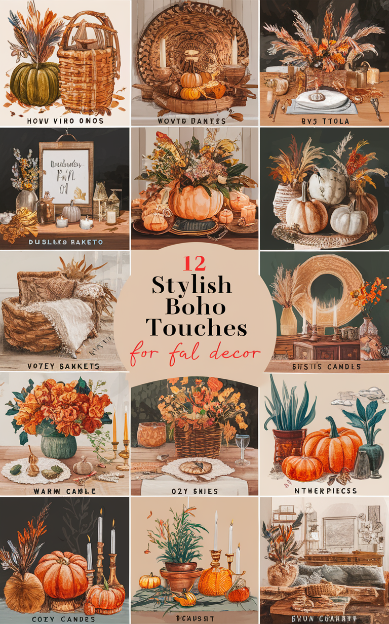 Boho home decor, Fall decor ideas, Stylish home decor, Boho chic decor, Modern bohemian decor