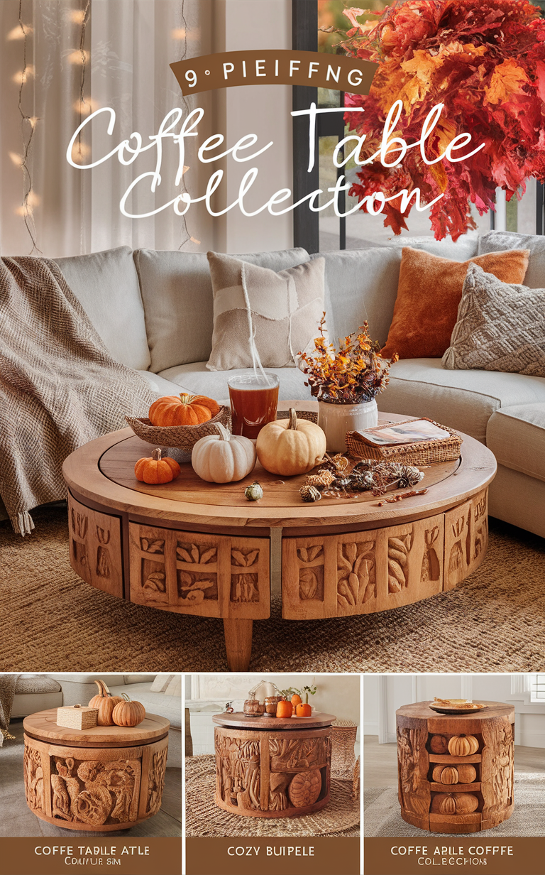 Fall home decor, Cozy living room, Modern coffee table, Chic styling tips, Autumn interior design