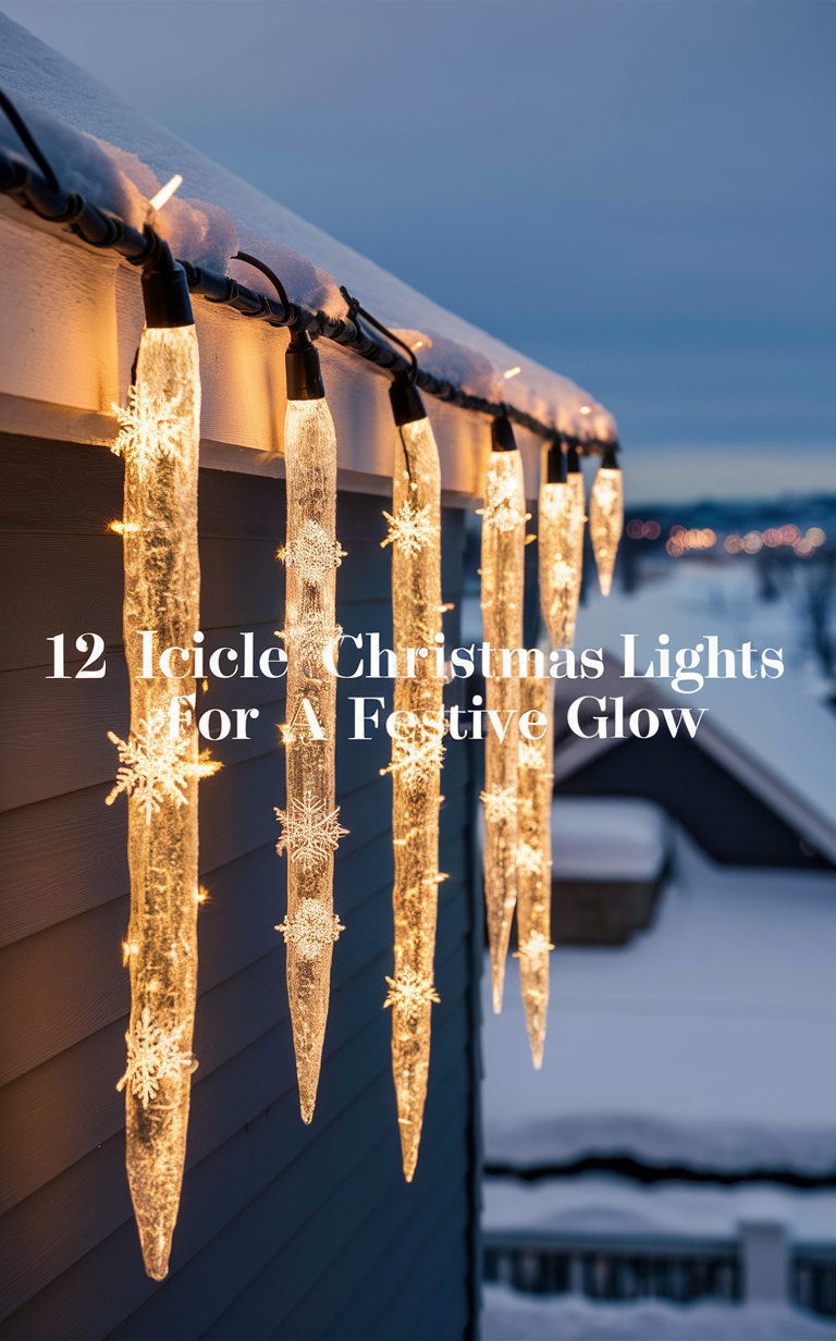 Icicle lights, outdoor Christmas lights, holiday decorations, LED lights, decorative lights